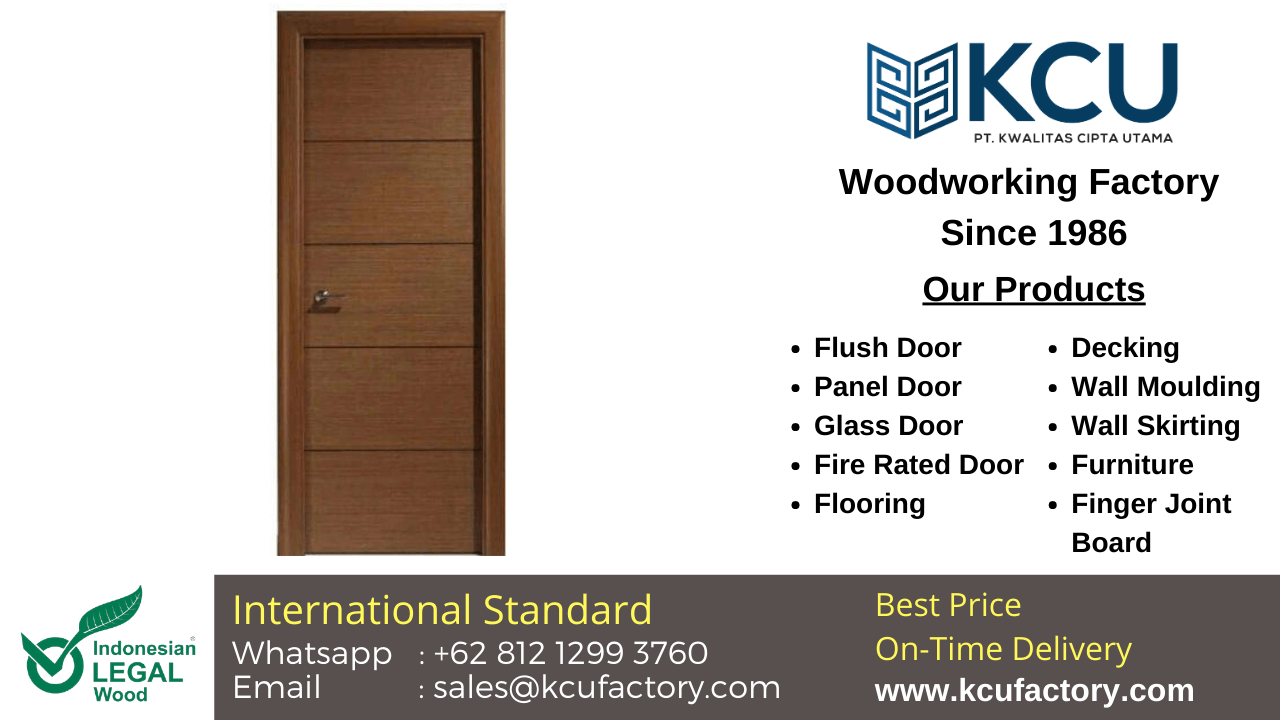 Wood flush door manufacturer factory in Indonesia, export to Romania, Slovenia, Czech, serbia, macedonia